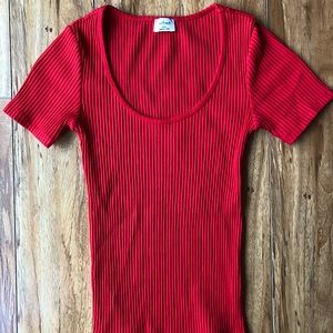 Wilfred ribbed red t-shirt